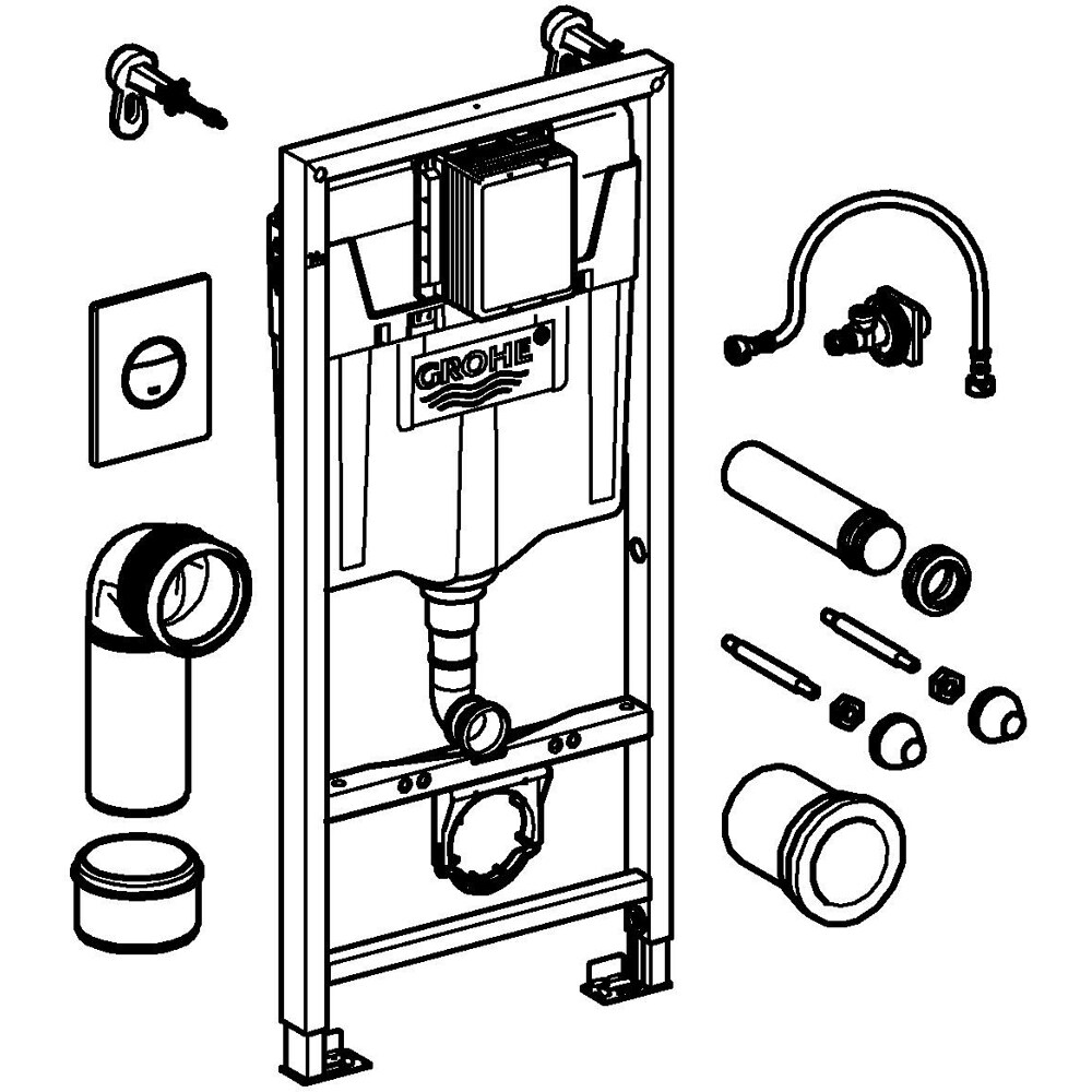 Set rezervor WC incastrat GROHE Rapid SL 3in1 38860000, 6-9 l, crom