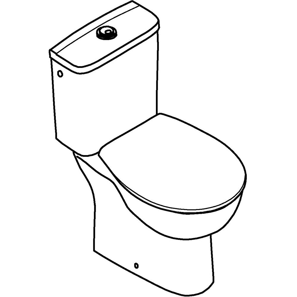 Set vas WC GROHE Bau Ceramic 39347000, montaj pe pardoseala, evacuare orizontala, cu capac, alb