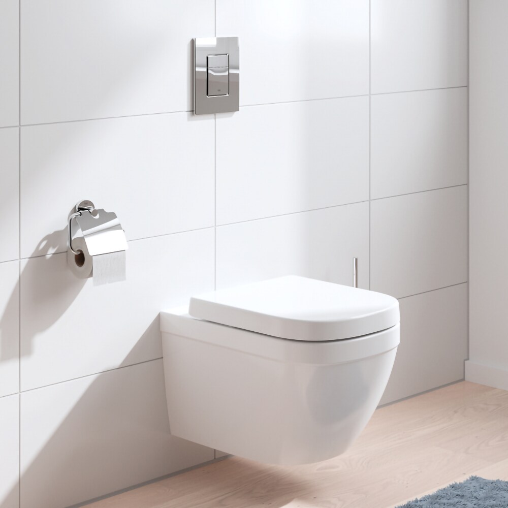 Vas WC GROHE Euro Ceramic 39693000, montaj suspendat, evacuare orizontala, cu capac, alb
