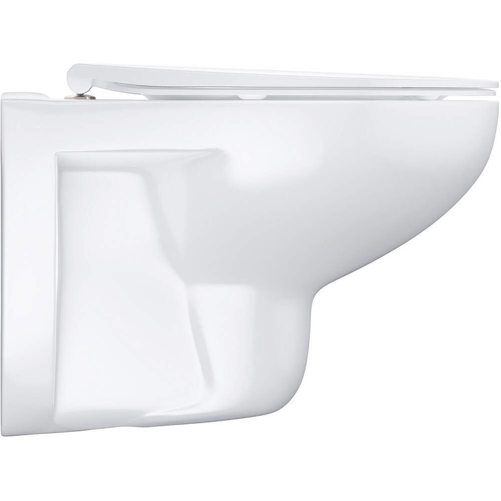 Vas WC GROHE Bau Ceramic 39899000, montaj suspendat, evacuare orizontala, cu capac, alb