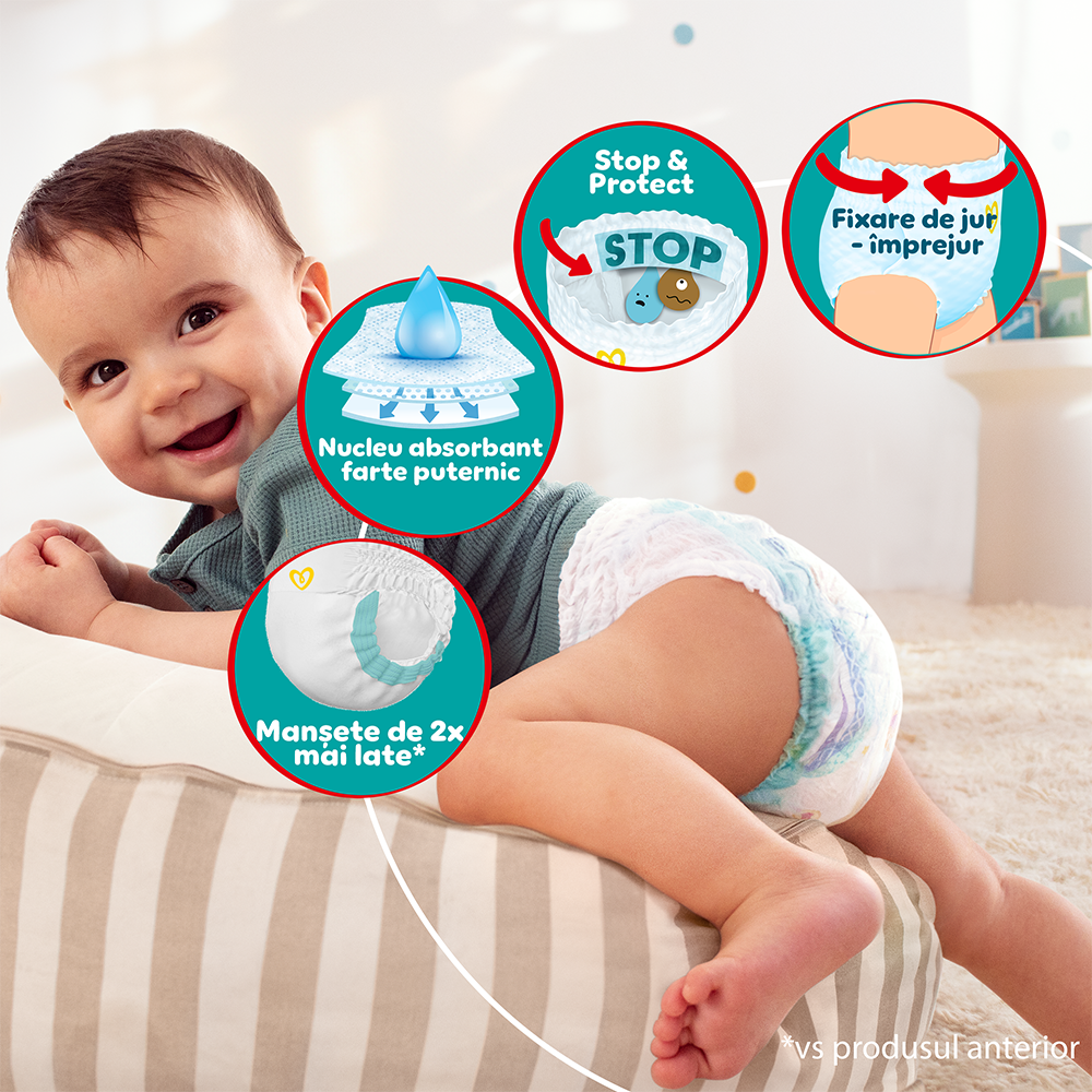 Scutece chilotel PAMPERS Active Baby Pants nr 6, Unisex, 13-19 kg, 84 buc