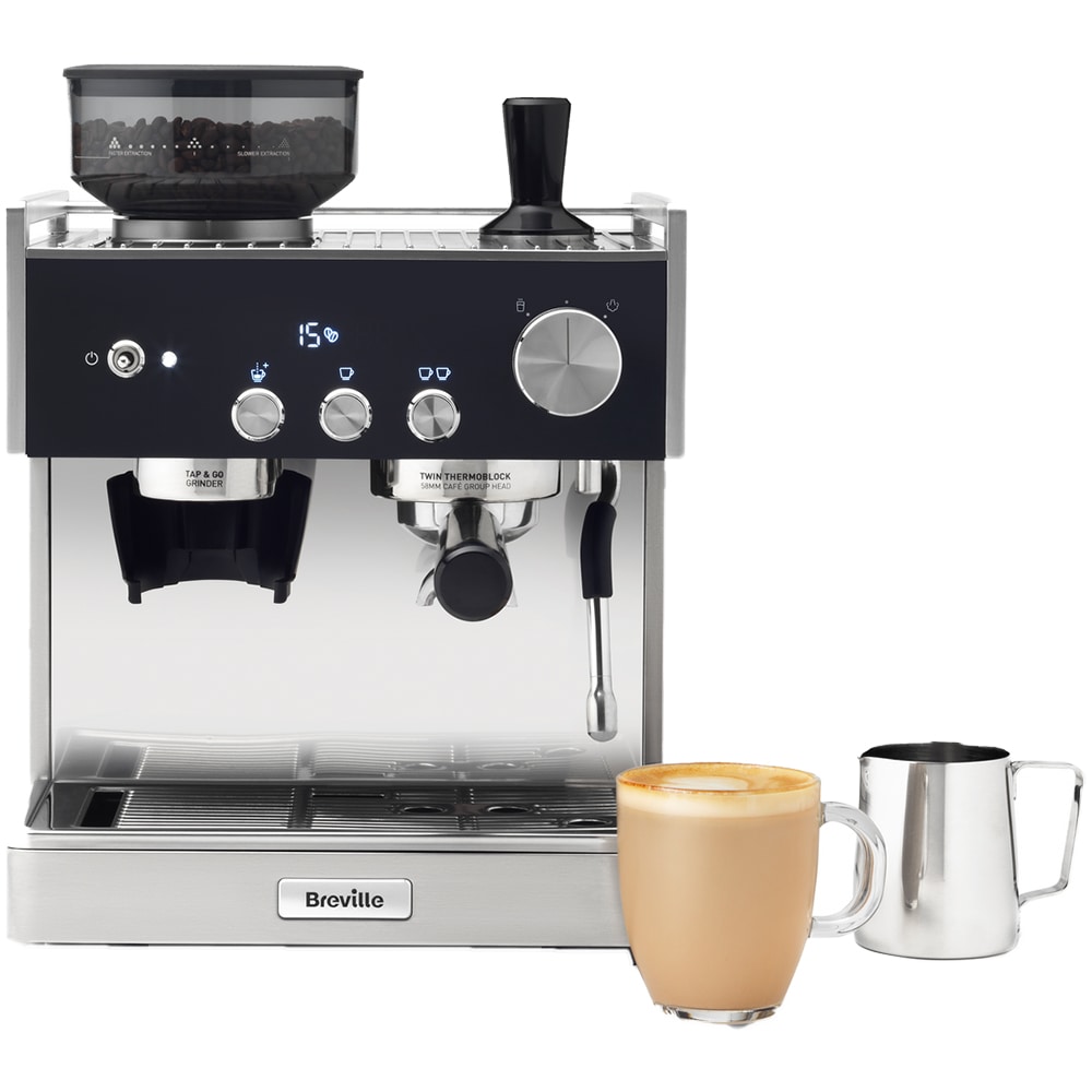 Espressor manual BREVILLE Barista Signature VCF161X-01, 2.8l, 2350W, 15 bar, argintiu-negru