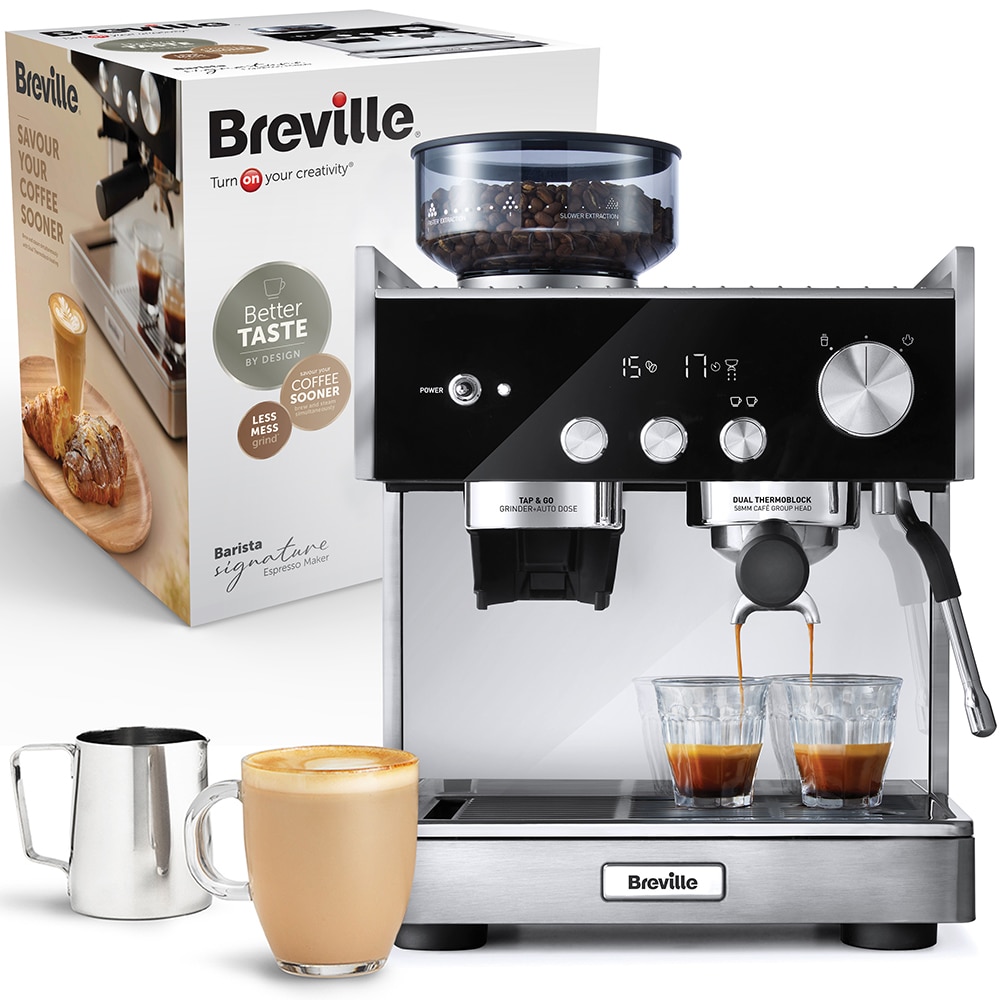 Espressor manual BREVILLE Barista Signature VCF161X-01, 2.8l, 2350W, 15 bar, argintiu-negru