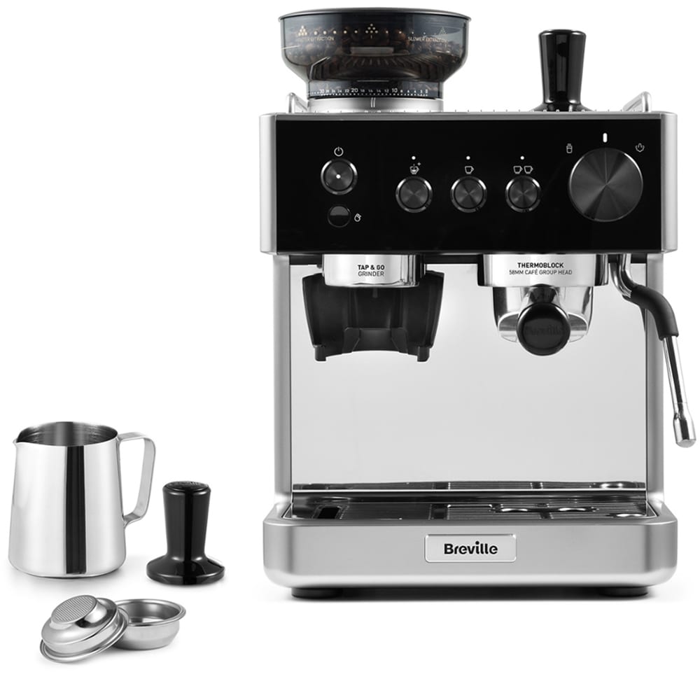 Espressor manual BREVILLE Barista Classic VCF186X-01, 1.8l, 1550W, 15 bar, argintiu-negru