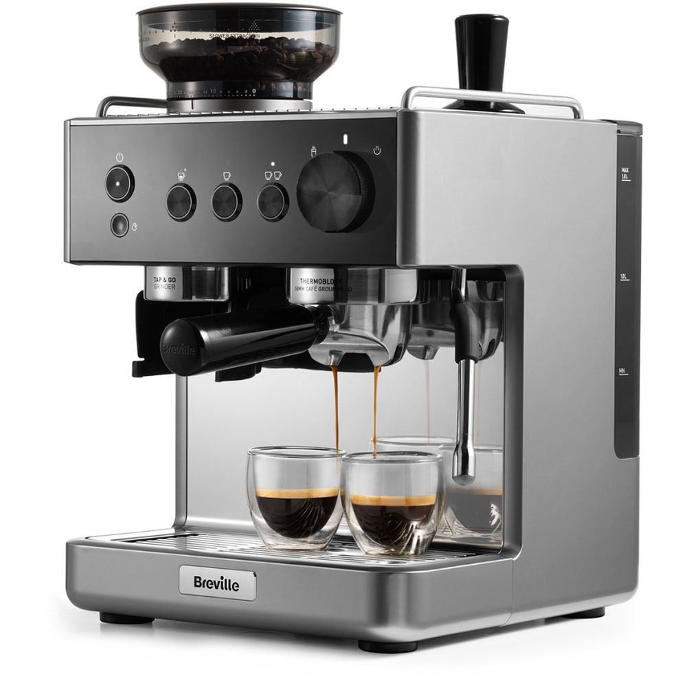 Espressor manual BREVILLE Barista Classic VCF186X-01, 1.8l, 1550W, 15 bar, argintiu-negru