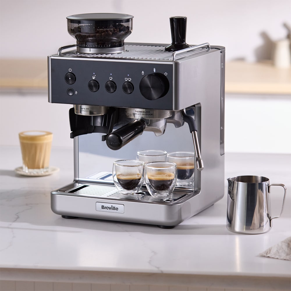 Espressor manual BREVILLE Barista Classic VCF186X-01, 1.8l, 1550W, 15 bar, argintiu-negru