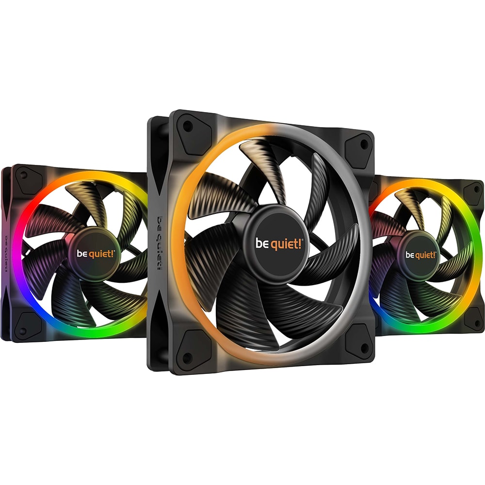 Set 3 ventilatoare BE QUIET! Light Wings PWM Triple Pack, 120 mm, iluminare ARGB, VEBQBL076