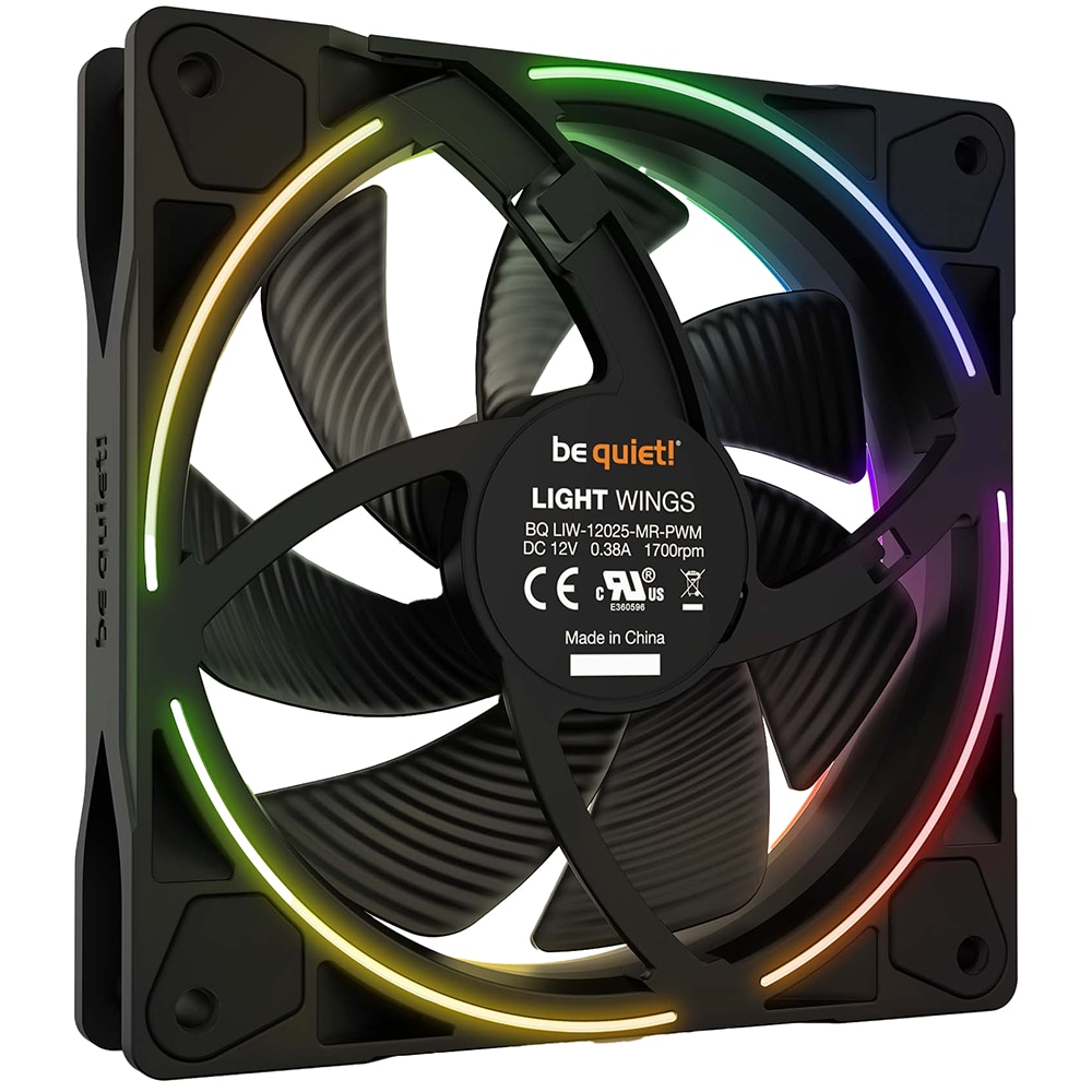 Set 3 ventilatoare BE QUIET! Light Wings PWM Triple Pack, 120 mm, iluminare ARGB, VEBQBL076