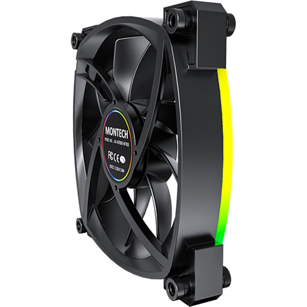 Ventilator MONTECH AX120 PWM Black, 120 mm, iluminare ARGB, VEMTAX120PWMBK
