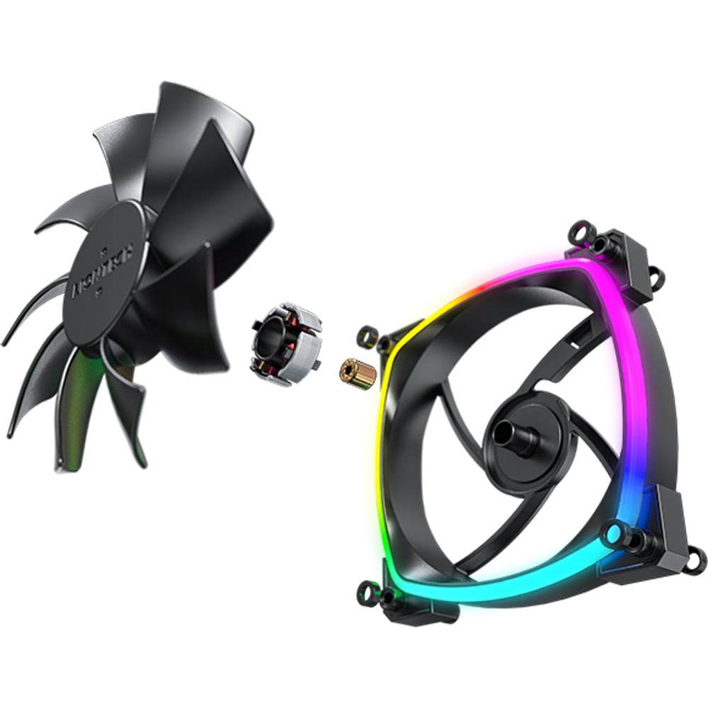 Ventilator MONTECH AX120 PWM Black, 120 mm, iluminare ARGB, VEMTAX120PWMBK
