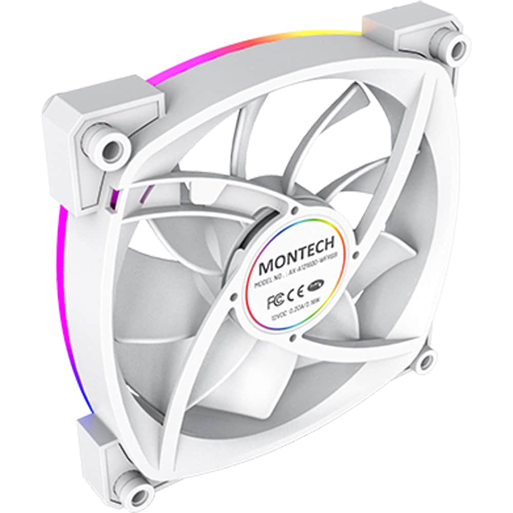 Ventilator MONTECH AX120 PWM White, 120 mm, iluminare ARGB, VEMTAX120PWMWH