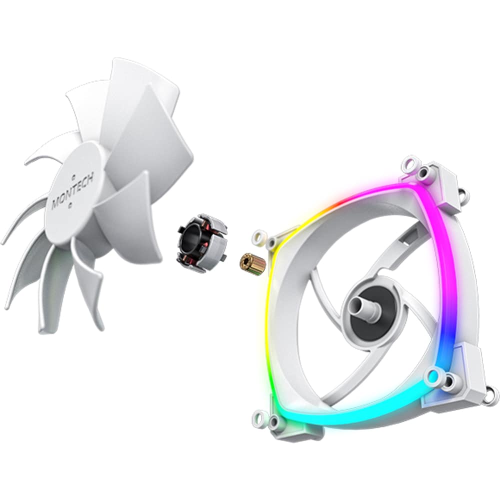 Ventilator MONTECH AX120 PWM White, 120 mm, iluminare ARGB, VEMTAX120PWMWH