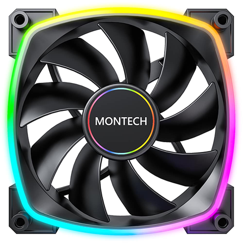 Ventilator MONTECH AX140 PWM Black, 140 mm, iluminare ARGB, VEMTAX140BK