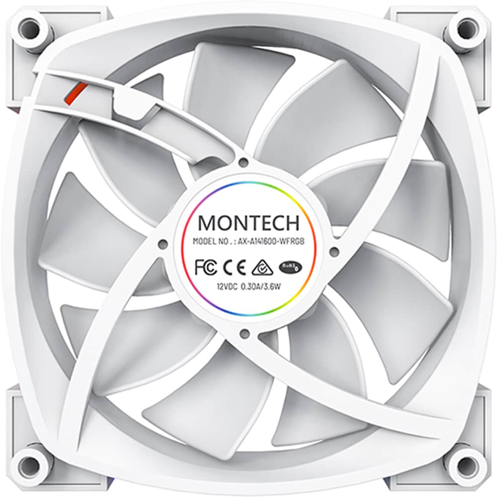 Ventilator MONTECH AX140 PWM White, 140 mm, iluminare ARGB, VEMTAX140WH