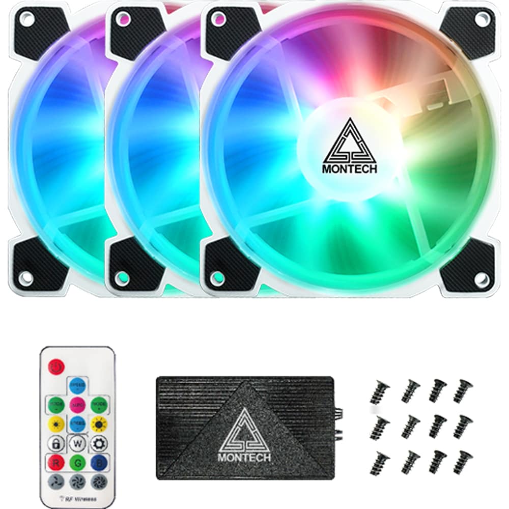 Set 3 ventilatoare MONTECH Z3 Pro ARGB PWM Fan, 120 mm, iluminare ARGB, VEMTKITZ3PRO
