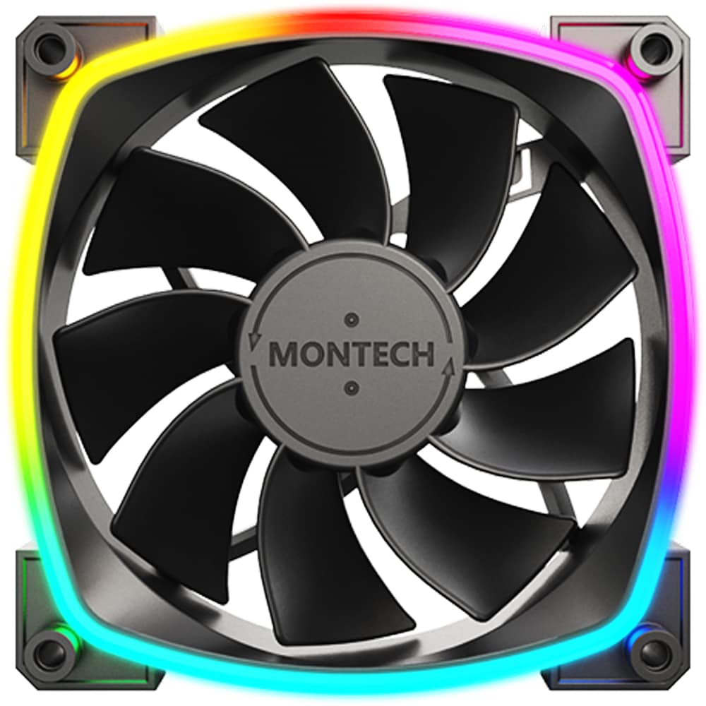 Ventilator MONTECH RX120 PWM Black, 120 mm, iluminare ARGB, VEMTRX120BK