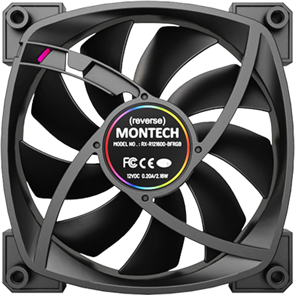 Ventilator MONTECH RX120 PWM Black, 120 mm, iluminare ARGB, VEMTRX120BK