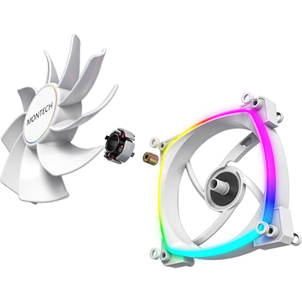 Ventilator MONTECH RX140 PWM White, 140 mm, iluminare ARGB, VEMTRX140WH