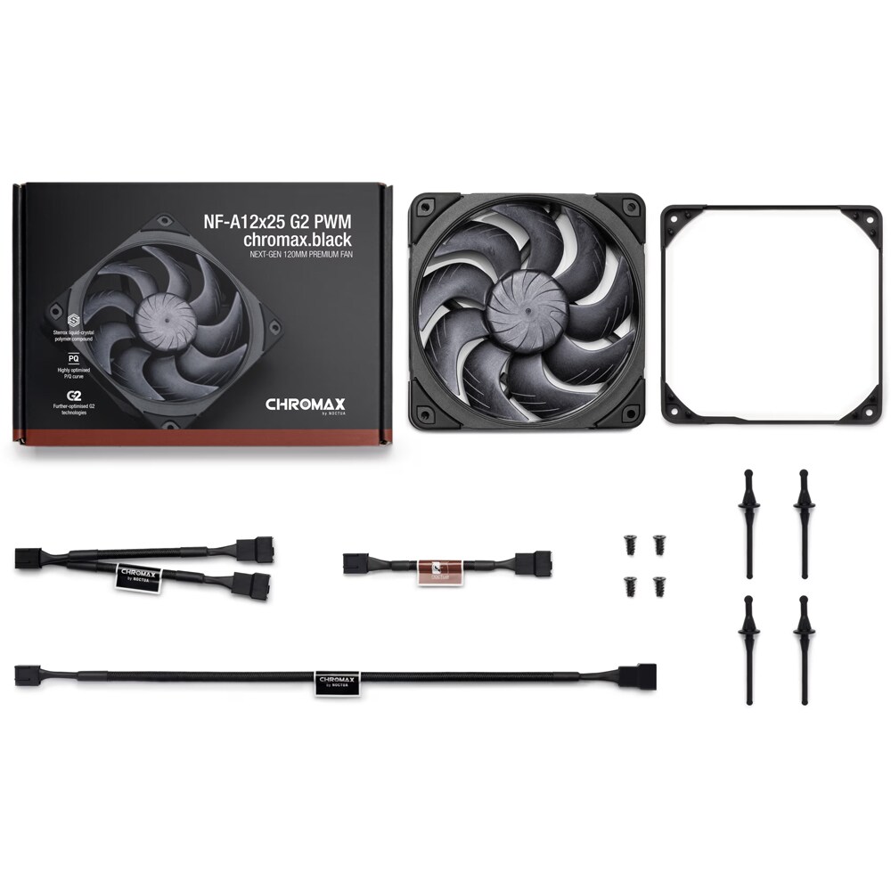 Ventilator NOCTUA NF-A12X15 G2 PWM chromax.black, 120 mm