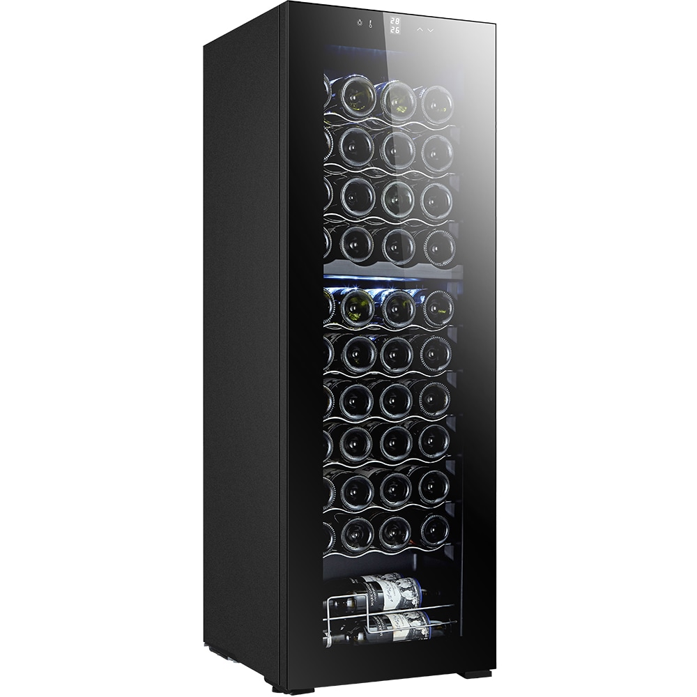 Racitor de vinuri VORTEX VWC12NBK02D, 44 sticle, H 126 cm, Clasa G, negru