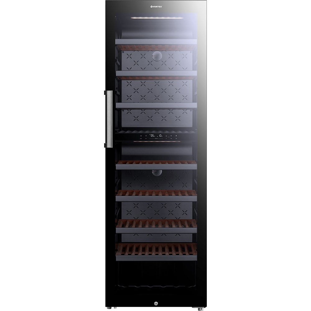 Racitor de vinuri VORTEX VWC43SBK01M, 193 sticle, H 185 cm, Clasa G, negru