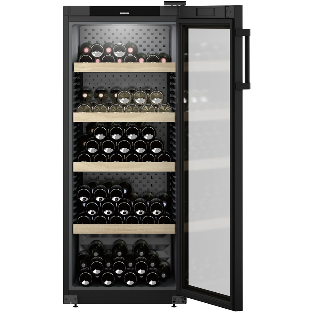 Racitor de vinuri LIEBHERR WPbl 4601 GrandCru, 166 sticle, H 148 cm, Clasa F, negru