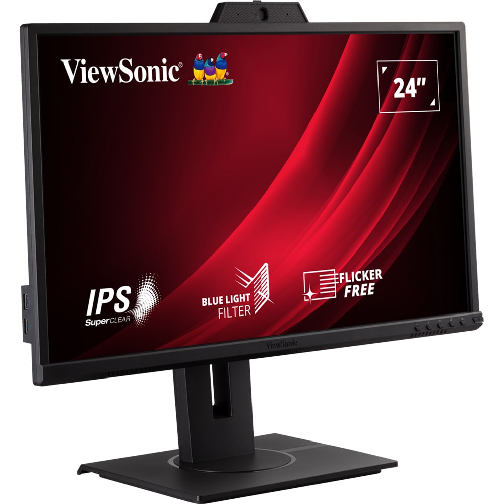 Monitor LED IPS VIEWSONIC VG2440V, 24", Full HD, 60Hz, Webcam, Flicker-Free, negru