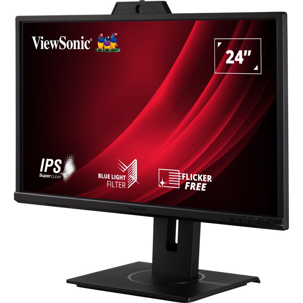 Monitor LED IPS VIEWSONIC VG2440V, 24", Full HD, 60Hz, Webcam, Flicker-Free, negru