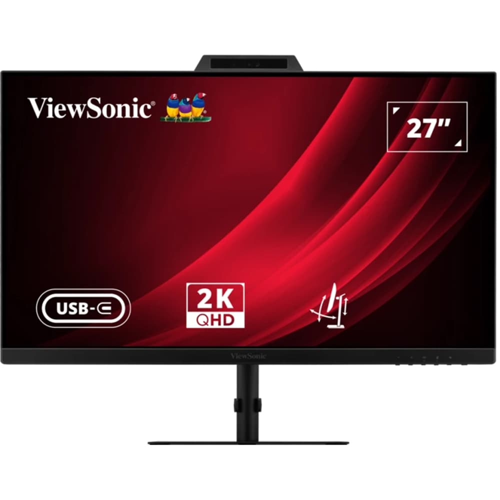 Monitor LED IPS ViewSonic VG2741V-2K, 27", QHD, 120Hz, USB-C, Webcam 5MP, negru