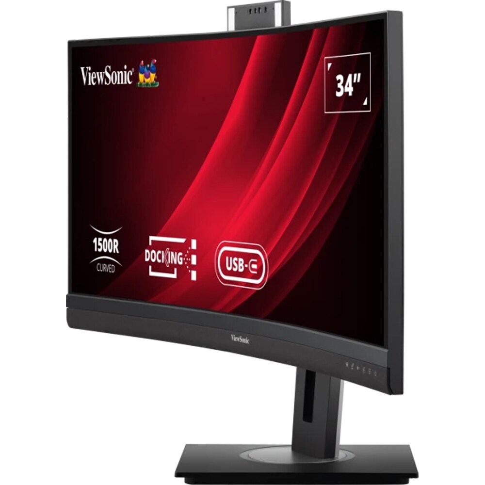 Monitor curbat LED VA ViewSonic VG3457CV, 34", UWQHD, 100Hz, USB-C 100W, Webcam 5MP, negru