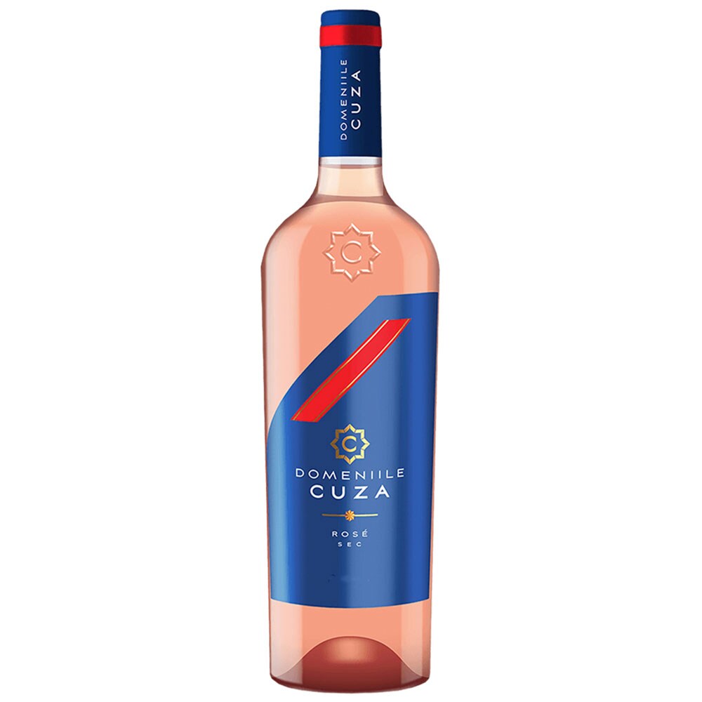 Set Vin rose sec Purcari Winery Domeniile Cuza 2023, 0.75L + 1 pahar