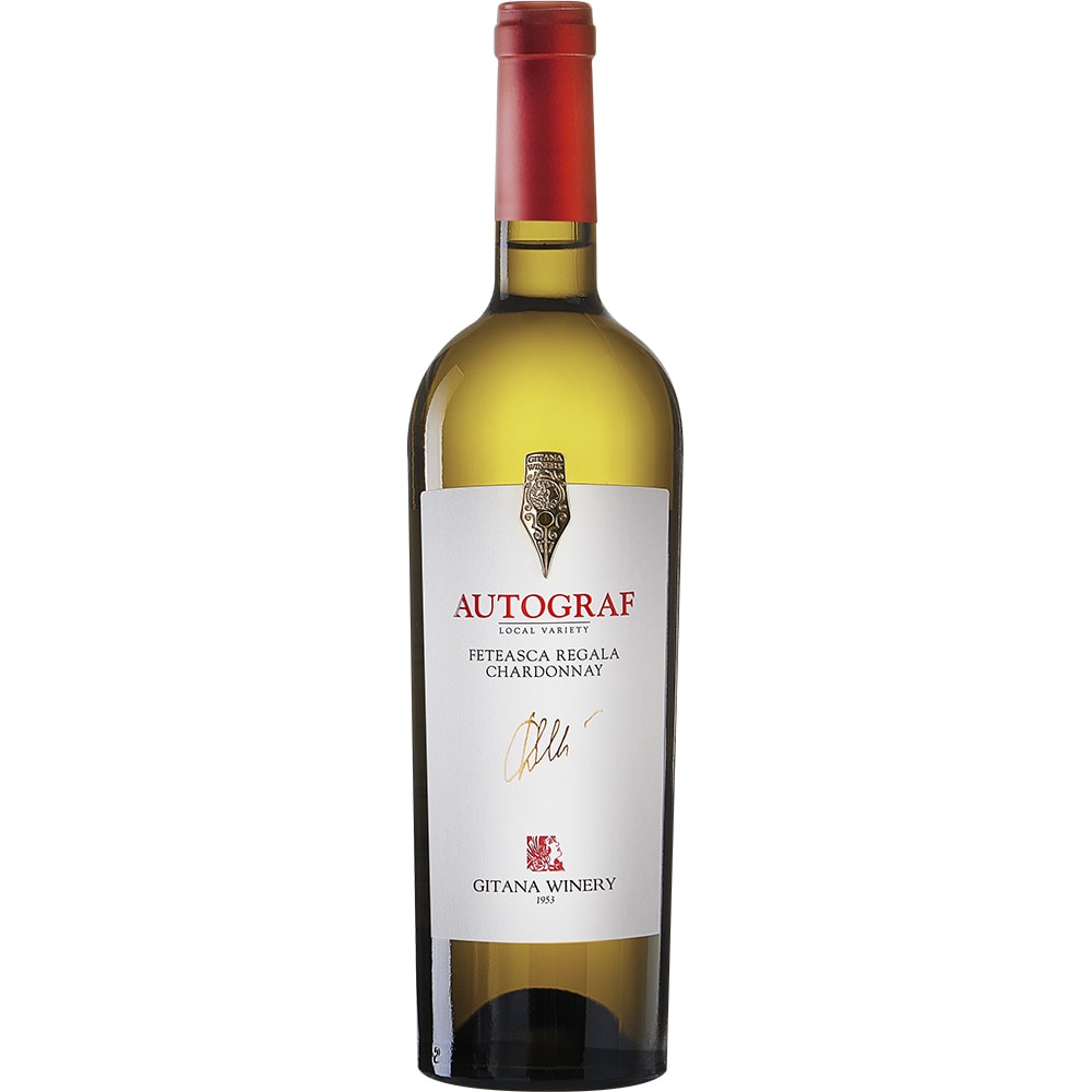 Vin alb sec Gitana Winery Autograf Chardonnay & Feteasca Regala, 0.75L
