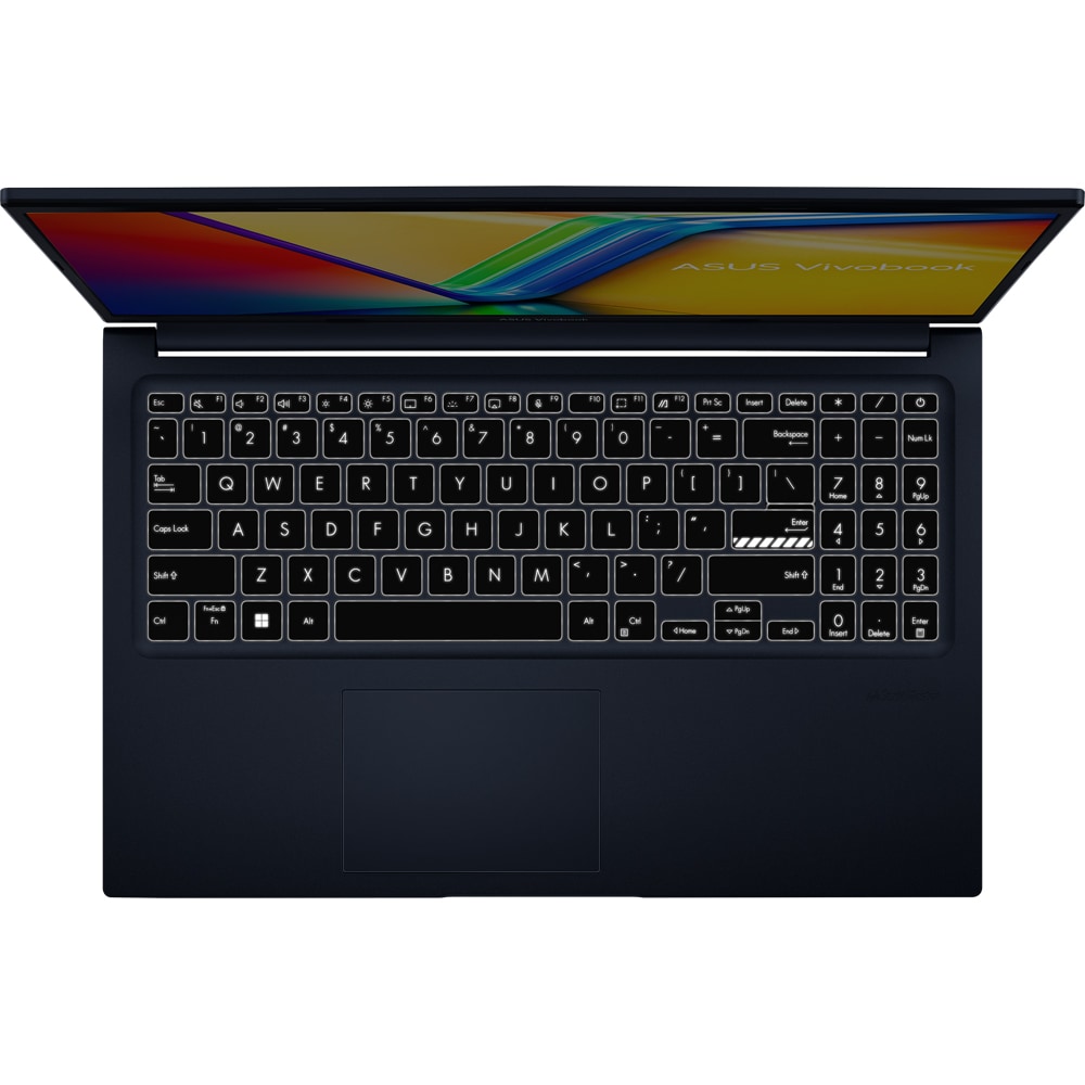 Laptop ASUS Vivobook 15 D1502YA-BQ938, AMD Ryzen 7 5825U pana la 4.5GHz, 15.6" Full HD, 16GB, SSD 512GB, AMD Radeon Graphics, Free DOS, Quiet Blue