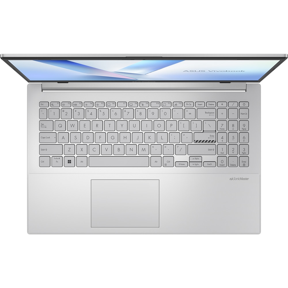 Laptop ASUS Vivobook Go 15 E1504TA-BQ284, Intel N150 pana la 3.6GHz, 15.6" Full HD, 8GB, UFS 256GB, Intel UHD Graphics, Free DOS, Cool Silver