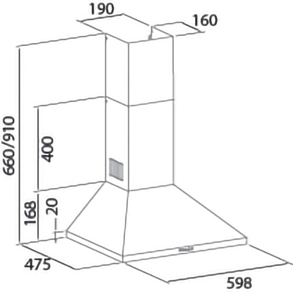 Hota decorativa CATA VK 6000 WH, 1 motor, 395 m3/h, L 60 cm, alb