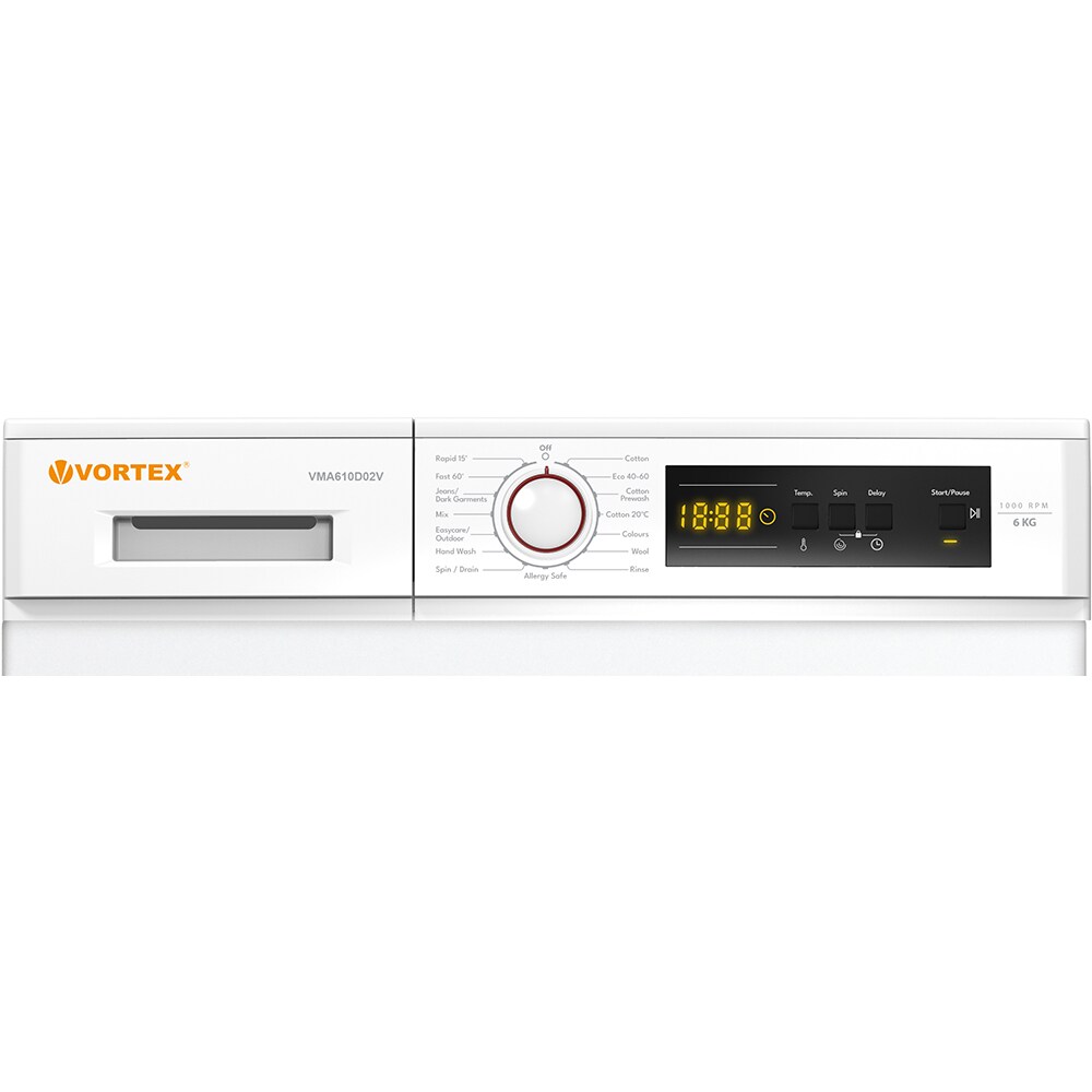 Masina de spalat rufe frontala VORTEX VMA610D02V, 6 kg, 1000rpm, Clasa A, alb