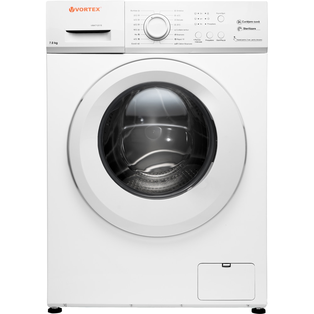 Masina de spalat rufe frontala VORTEX VMA71201S, 7 kg, 1200 rpm, Clasa F, alb