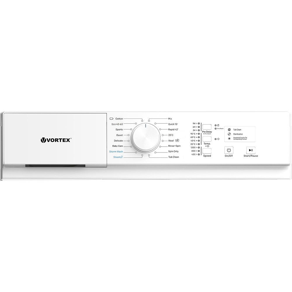 Masina de spalat rufe frontala slim VORTEX VMA71203S, 7 kg, 1200rpm, Clasa A, alb