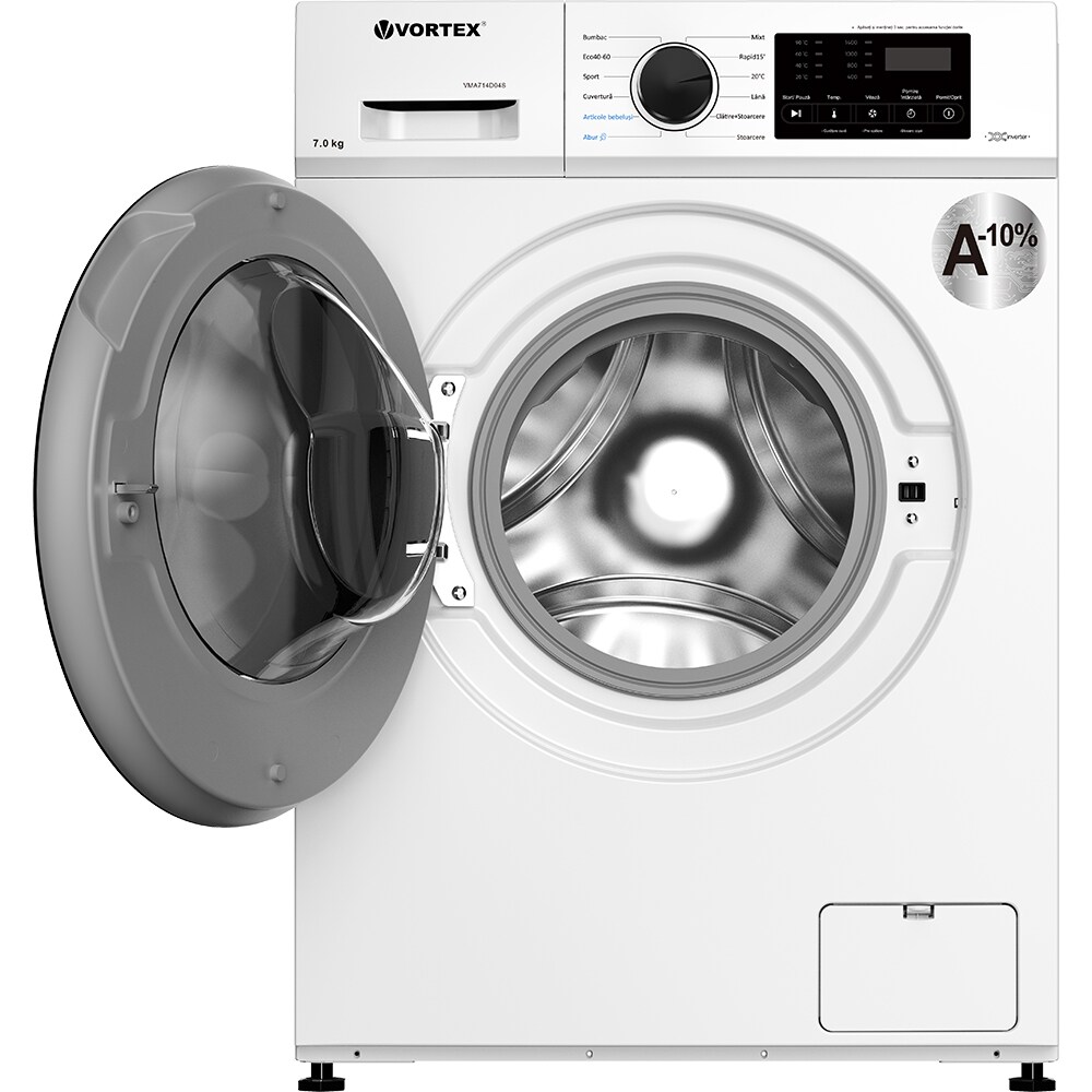 Masina de spalat rufe frontala slim VORTEX VMA714D04S, 7 kg, 1400rpm, Clasa A, alb