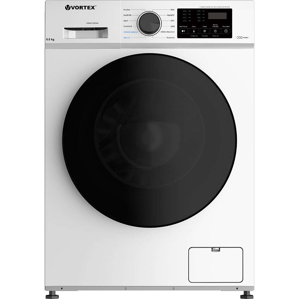 Masina de spalat rufe frontala slim VORTEX VMA814D04S, 8 kg, 1400rpm, Clasa A, alb