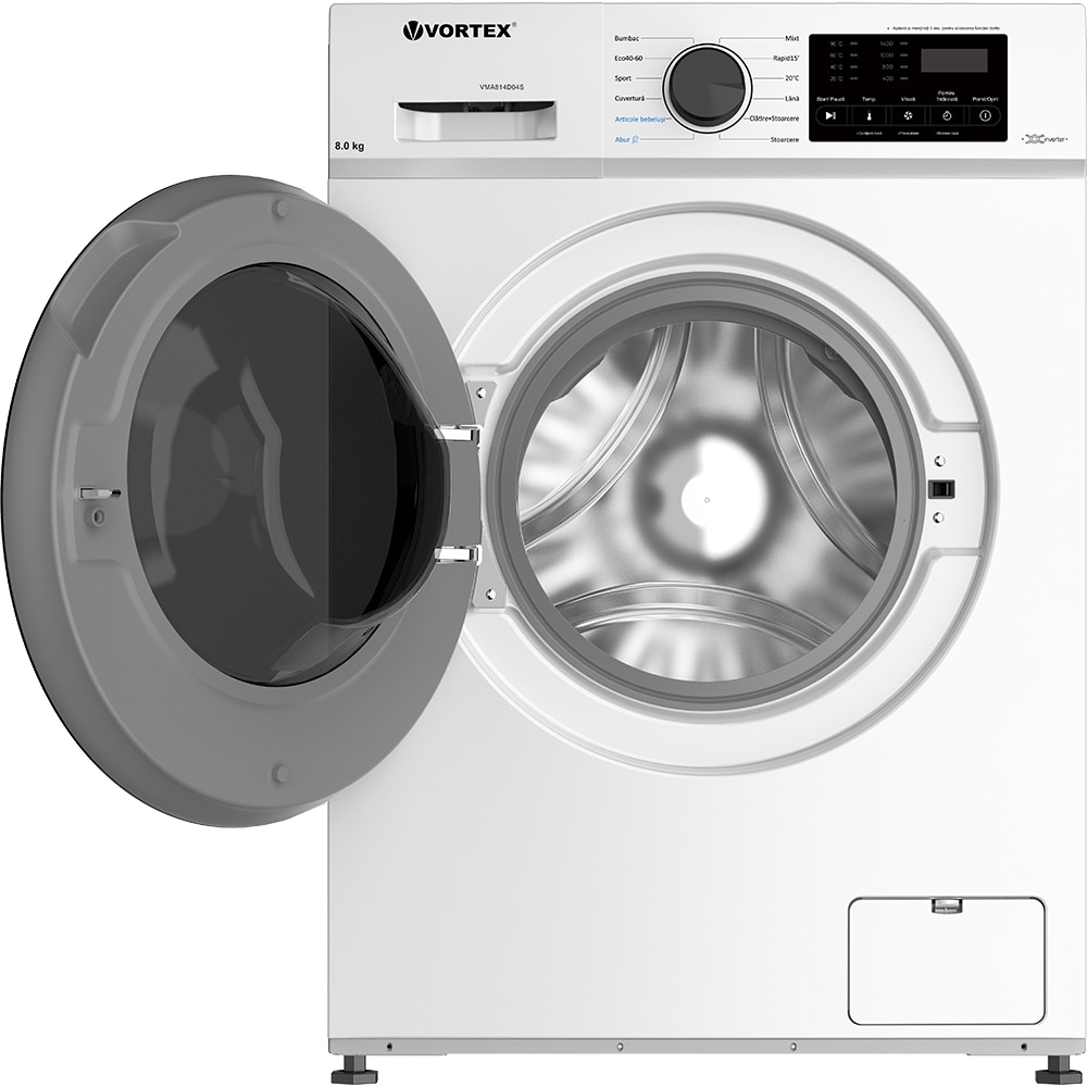 Masina de spalat rufe frontala slim VORTEX VMA814D04S, 8 kg, 1400rpm, Clasa A, alb