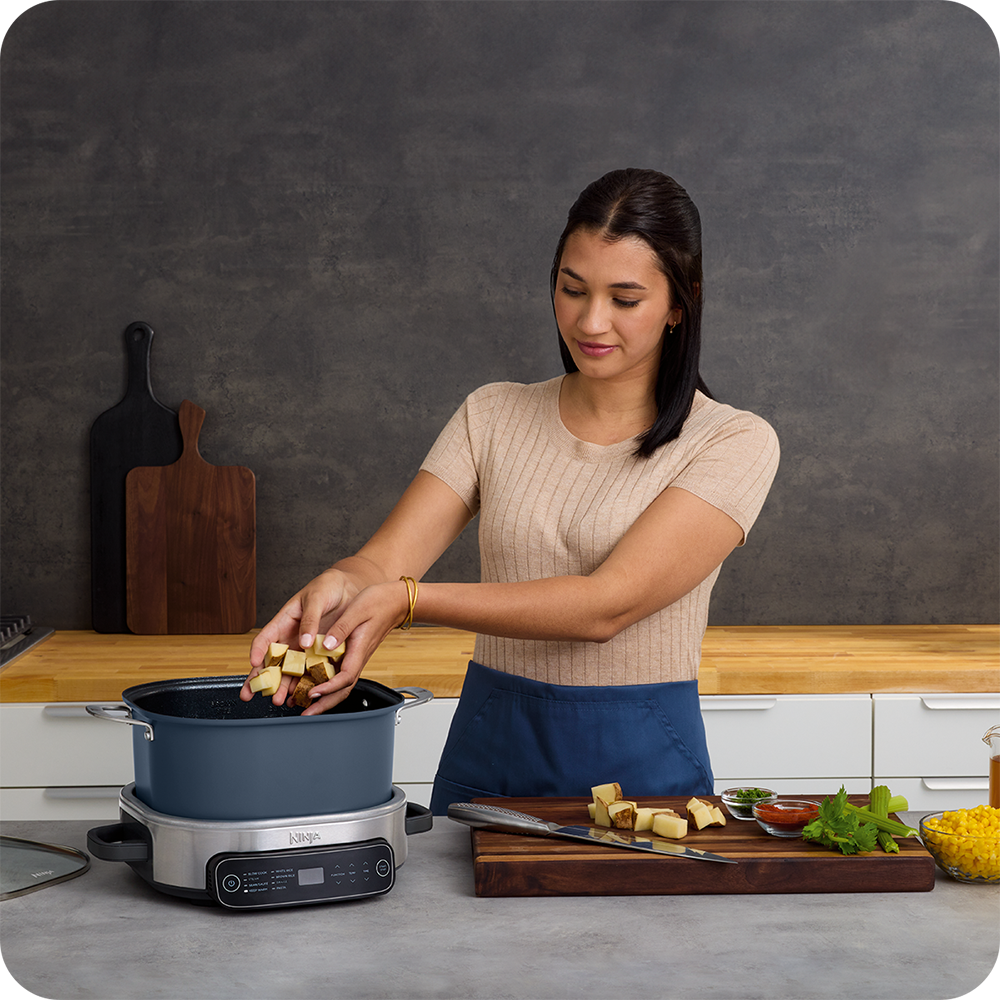 Multicooker NINJA Foodi PossibleCooker MC1101EU, 6l, 1400W, 8 programe, albastru inchis-argintiu