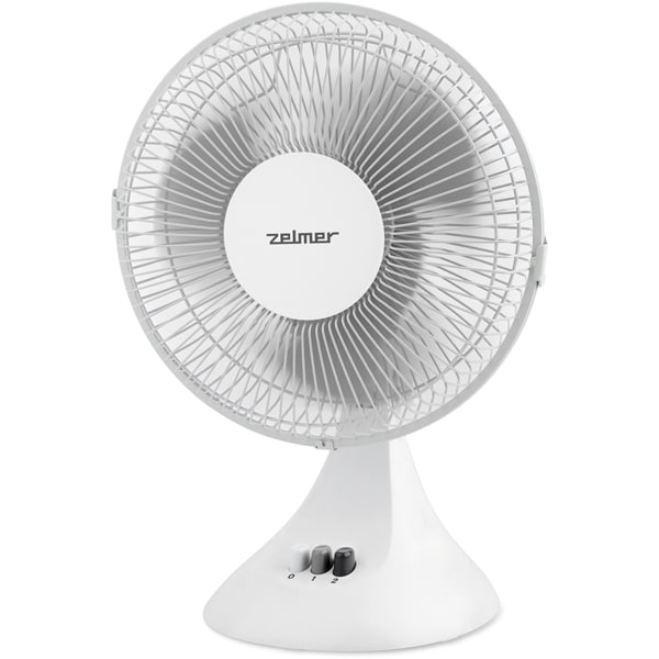 Ventilator ZELMER 24Z013, de birou, 23 cm, 2 viteze, alb