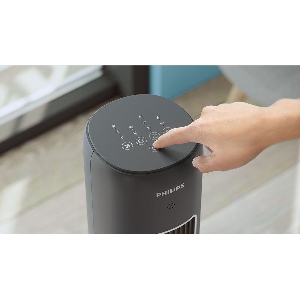 Ventilator turn PHILIPS CX5535/11 Seria 5000, 3 trepte viteza, 40W, Telecomanda, negru