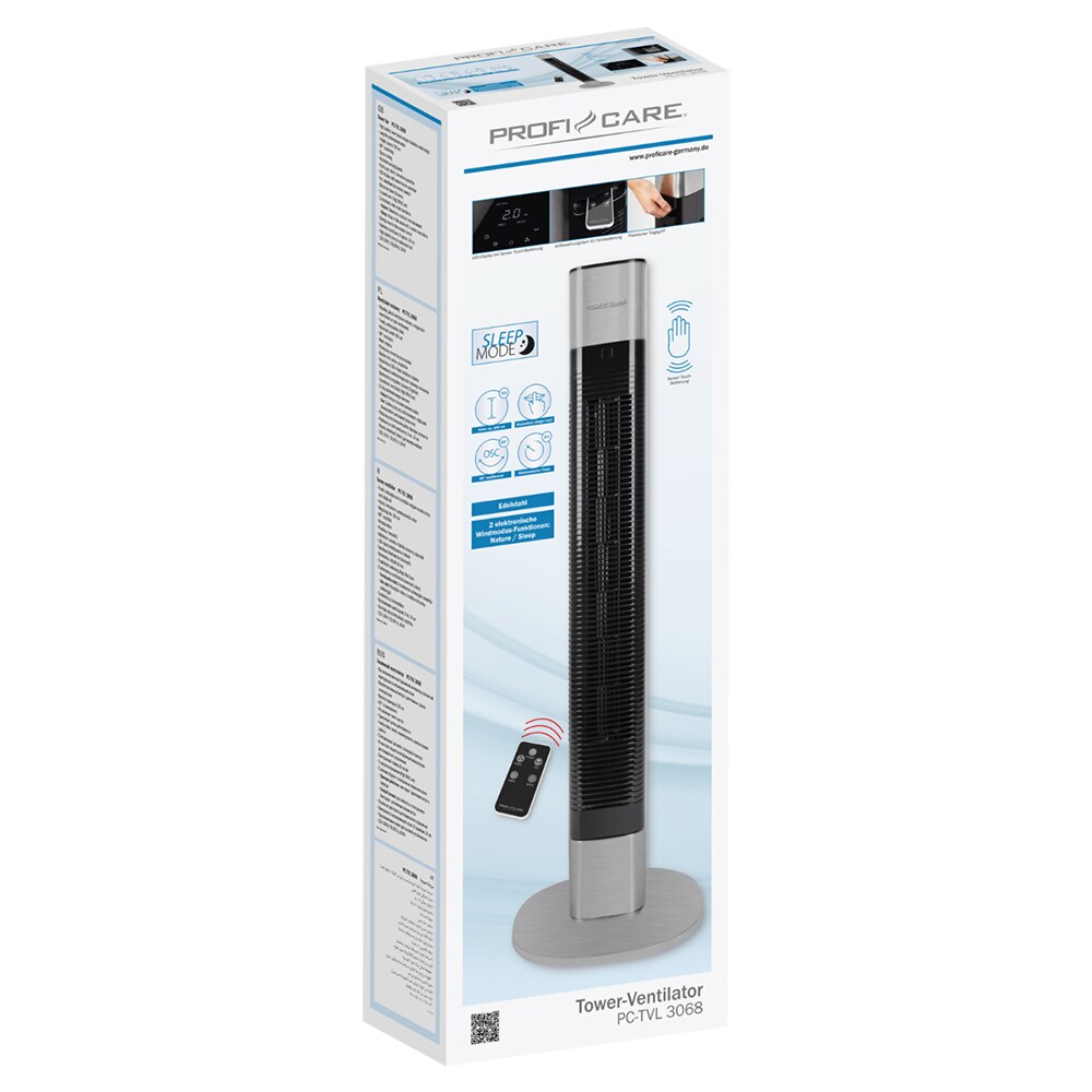 Ventilator turn PROFICARE PC-TVL3068, 3 trepte viteza, 50W, argintiu inchis