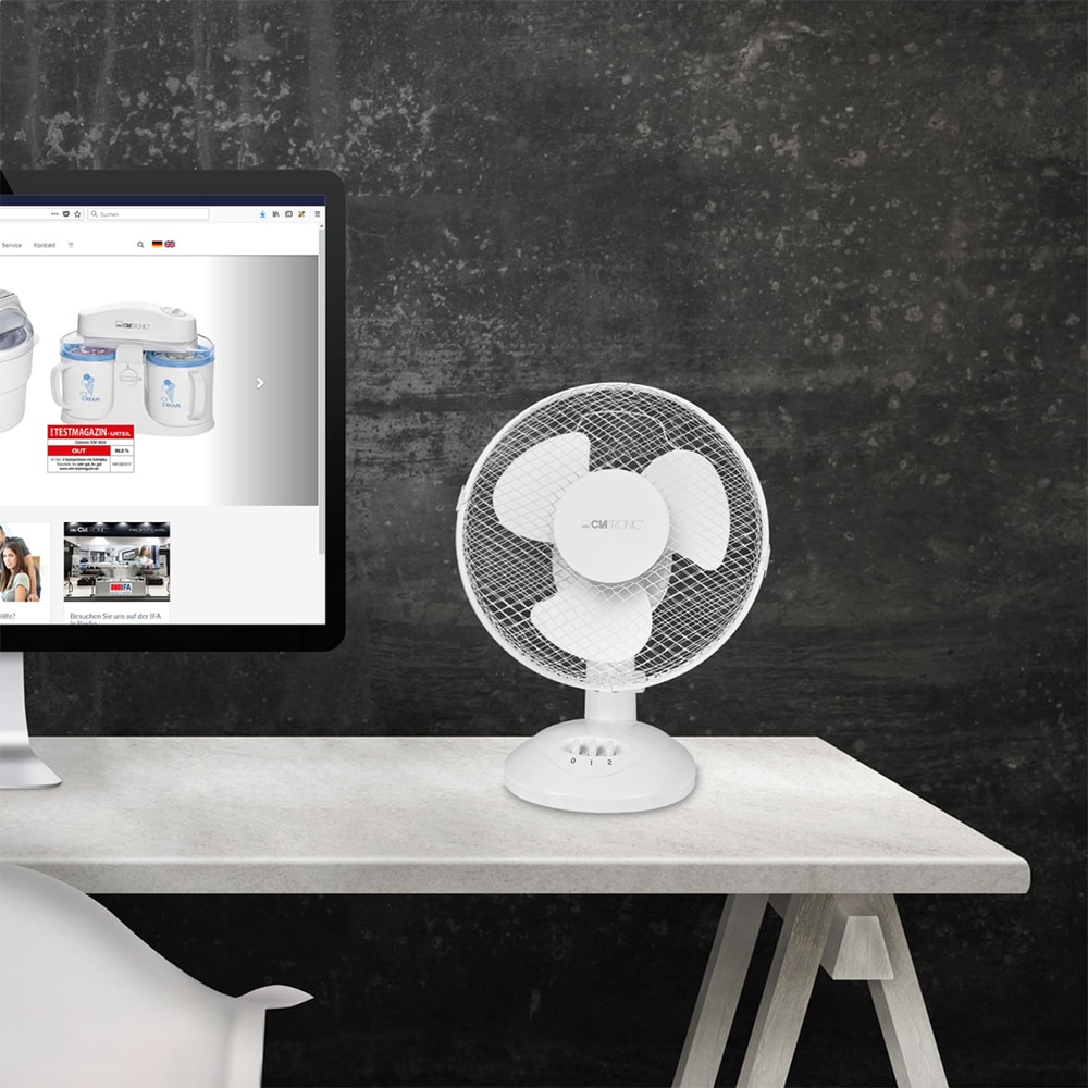 Ventilator de birou CLATRONIC VL3601, 2 trepte viteza, 30W, alb