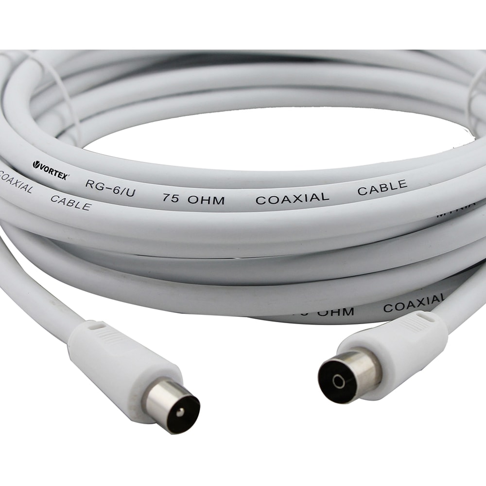 Cablu antena coaxial VORTEX VO2832, 1.5m, alb