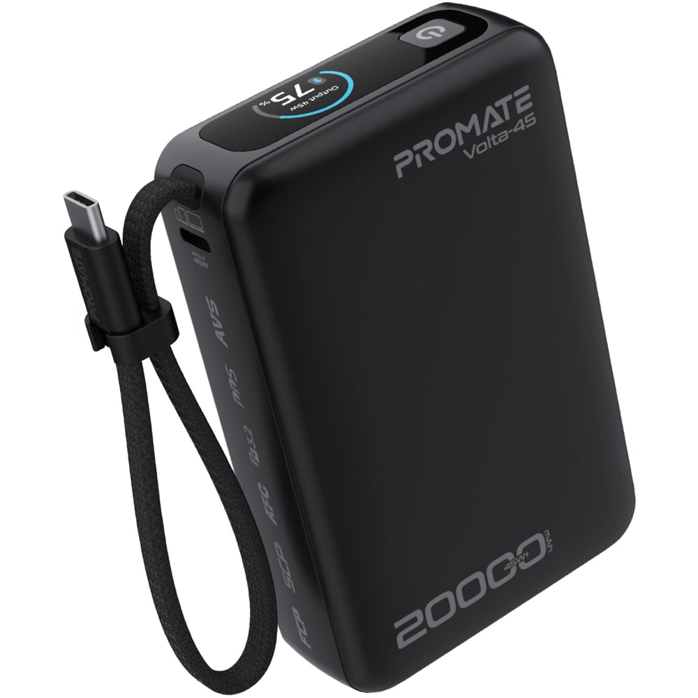 Baterie externa PROMATE Volta-45, 20000mAh, 2x USB-C, 1x USB-A, negru