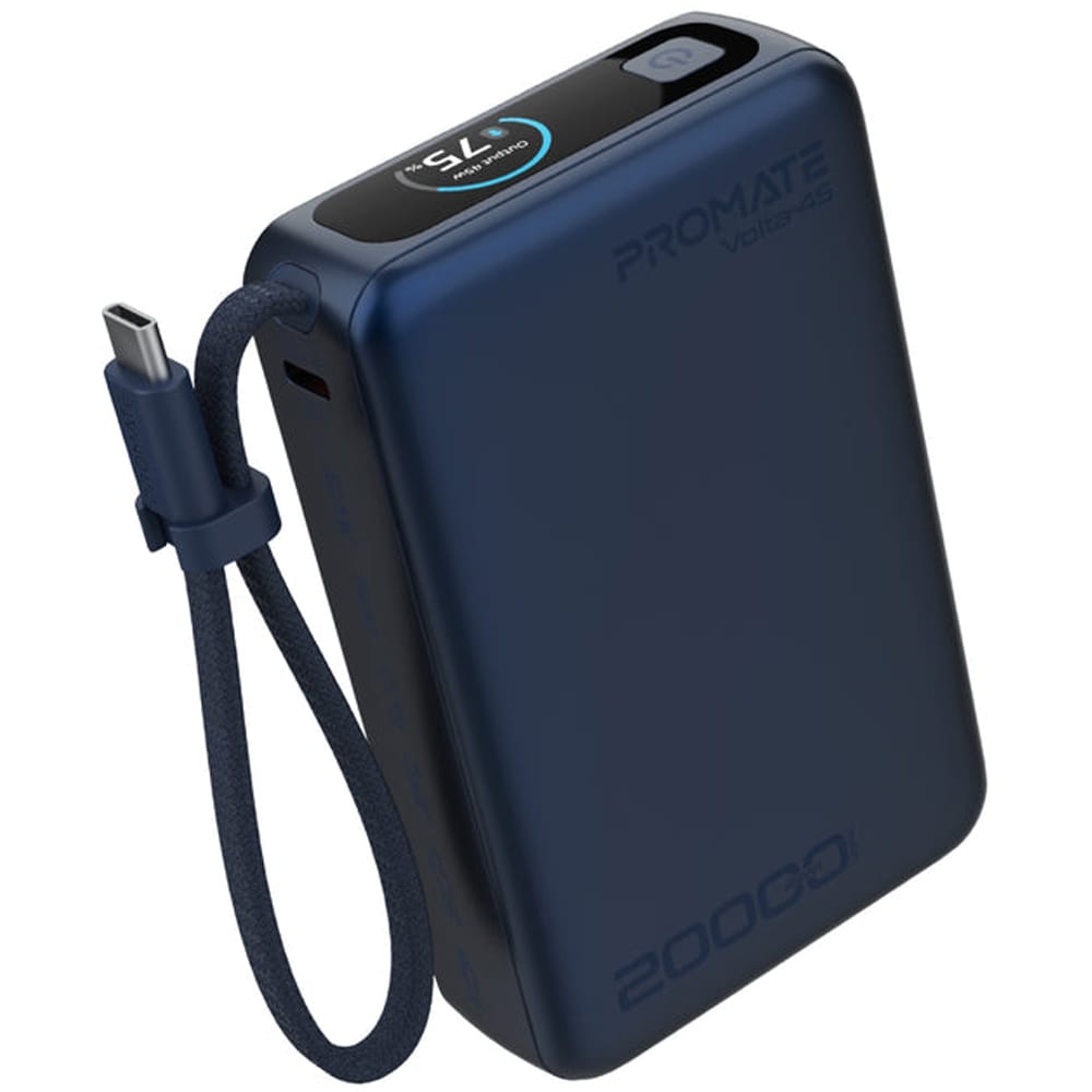 Baterie externa PROMATE Volta-45, 20000mAh, 2x USB-C, 1x USB-A, albastru