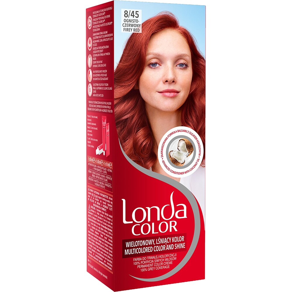 Vopsea de par LONDA, 8/45 Rosu ca focul, 110ml